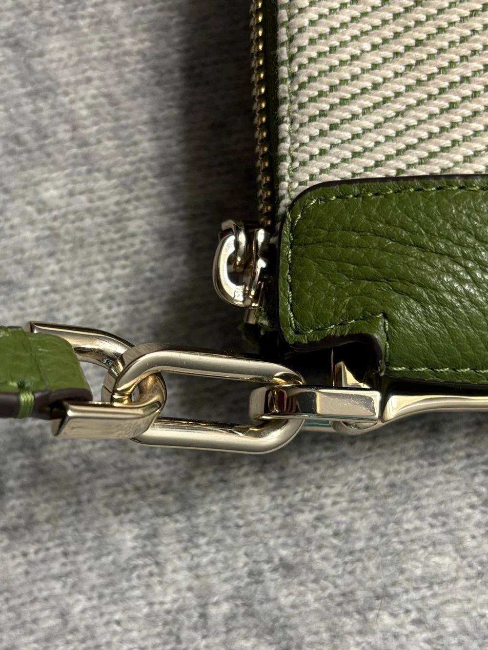 kate spade Green and Cream Canvas Leather Crossbody Bag